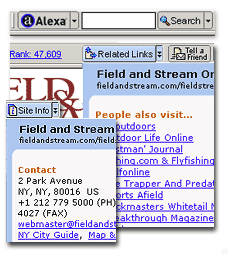Alexa Toolbar 6.5 Site Info and Related Links